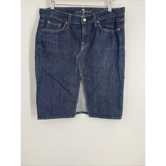 7 for all mankind Denim Skirt Women’s Size 30 Medium Wash Beach Boho Y2K 597 - Picture 1 of 9